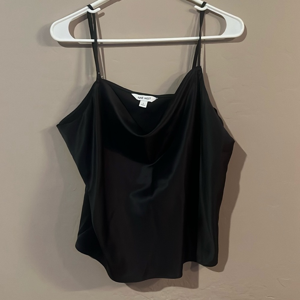 Never been worn, black, silk, women’s, cropped, spaghetti strapped tank